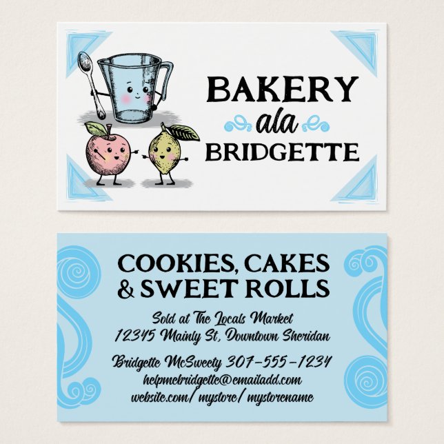 Cute vintage baking bakery business card (Front & Back)