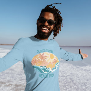 Cute Vintage Beach Waves Sunshine Surf Long Sleeve T-Shirt
