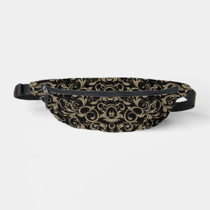 Cute vintage black brown floral pattern bum bags