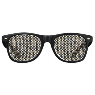Cute vintage black brown floral pattern retro sunglasses