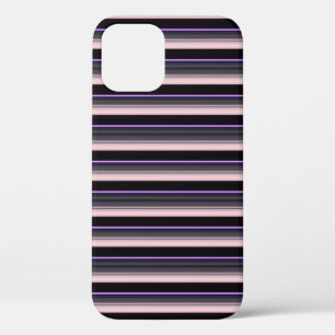 Cute vintage black grey stripes iPhone 12 pro case