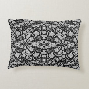 Cute vintage black white paisley patterns decorative cushion
