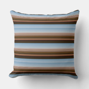 Cute vintage blue brown stripes cushion