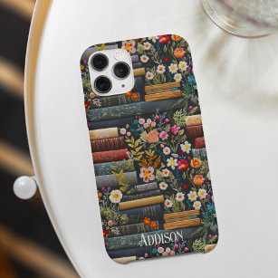 Cute Vintage Book and Wildflower iPhone 15 Pro Max Case