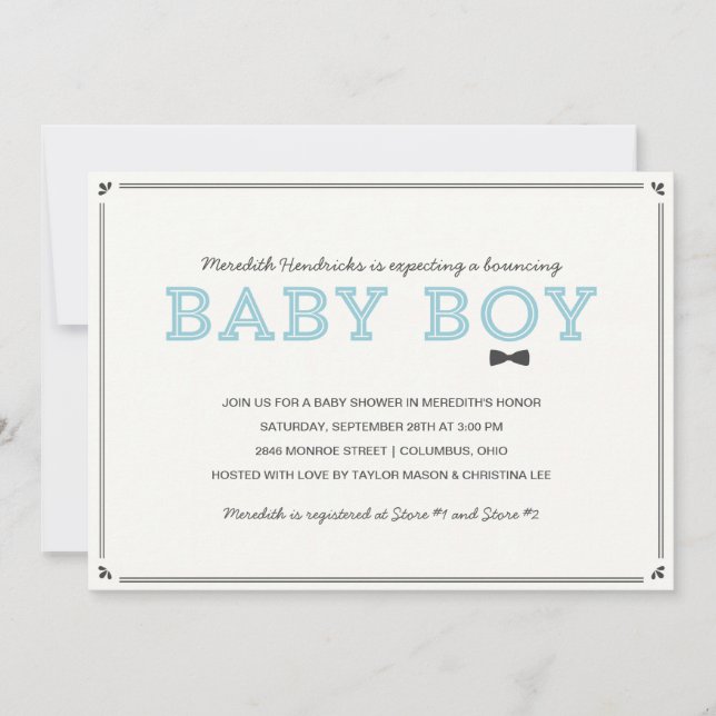 Cute Vintage | Boy Baby Shower Invitation (Front)
