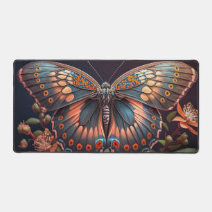 Cute Vintage Butterfly Illustration Desk Mat
