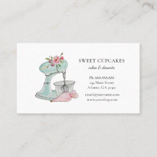 Cute vintage Cake mixer bakery  Business Card