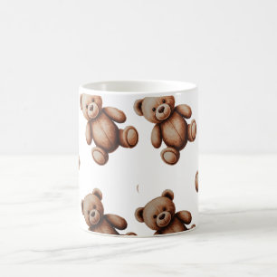 Cute Vintage Cartoon Bear Gift for Women Girls Coffee Mug