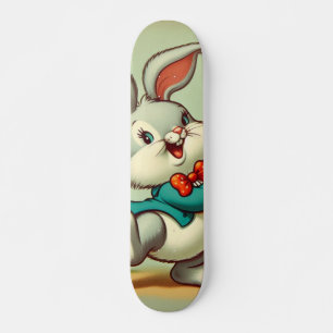 Cute, vintage cartoon Chicken & Rabbit Skateboard