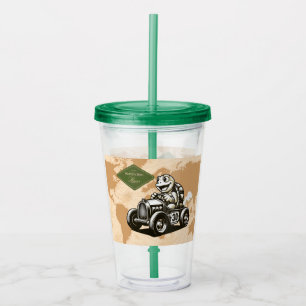 Cute vintage cartoon turtle racer Tri-Blend shirts Acrylic Tumbler