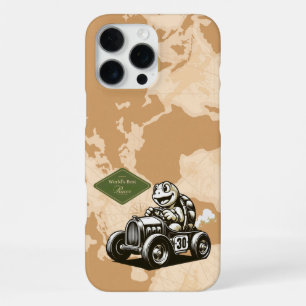 Cute vintage cartoon turtle racer Tri-Blend shirts iPhone 16 Pro Max Case