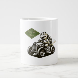 Cute vintage cartoon turtle racer Tri-Blend shirts Large Coffee Mug