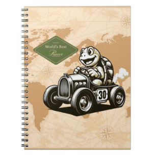 Cute vintage cartoon turtle racer Tri-Blend shirts Notebook