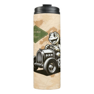 Cute vintage cartoon turtle racer Tri-Blend shirts Thermal Tumbler
