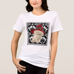 Cute Vintage Cat Green Hat With Red Hat T-shirt Tri-Blend Shirt