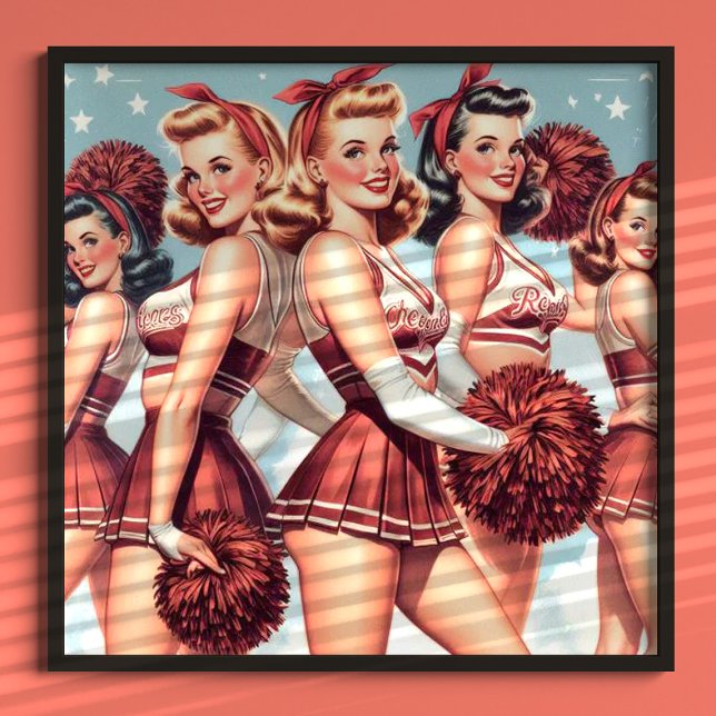 Cute Vintage Cheerleaders Poster (Creator Uploaded)