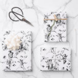 Cute Vintage Cherub Cupid Angels Floral Toile Wrapping Paper Sheet<br><div class="desc">Cute and sweet innocent winged chubby baby cherub angels and flowers in monochromatic black white toile de jouy style, perfect for Valentine's day, Christmas, birthday, baby shower, anniversary and wedding or any other occasion. The Cupids (which are also known as cherubs) are iconic angelic childlike beings that traditionally are known...</div>