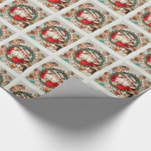Cute Vintage Children Phone Santa Claus Christmas Wrapping Paper