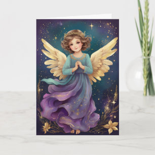 Cute Vintage Christmas Angel Custom Message Card