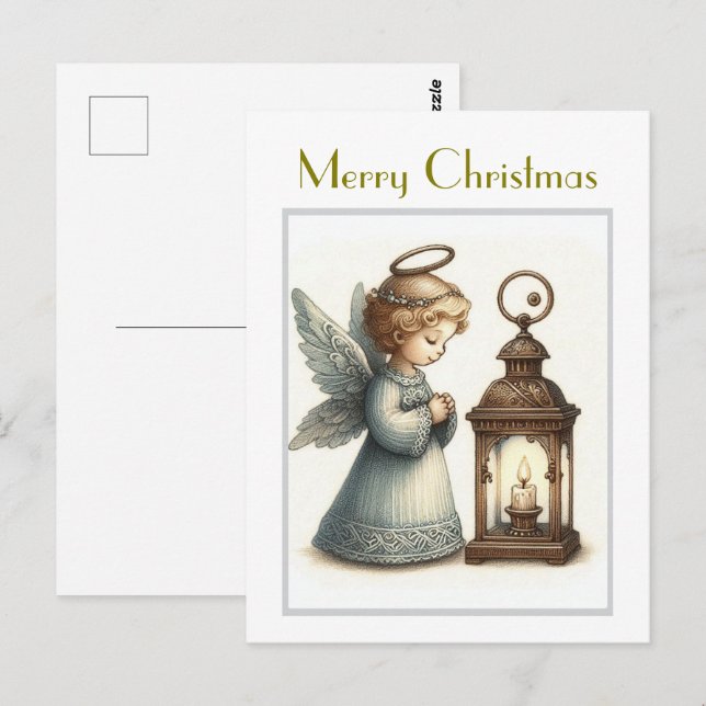Cute Vintage Christmas Angel  Postcard (Front/Back)