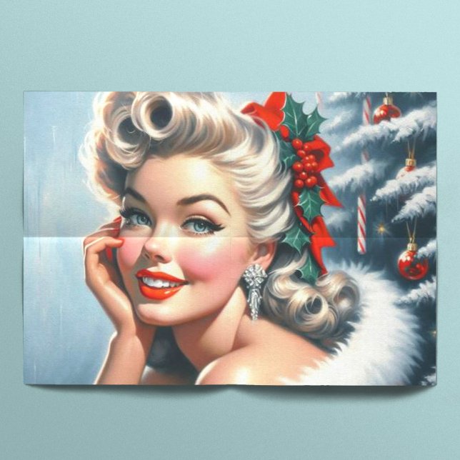Cute Vintage Christmas Girl Tissue Paper (Creator Uploaded)