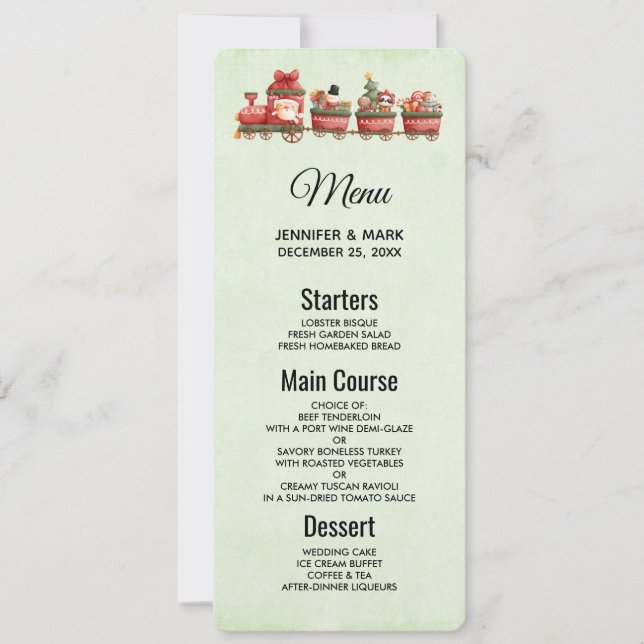 Cute Vintage Christmas Train with Toys Invitation (Front)