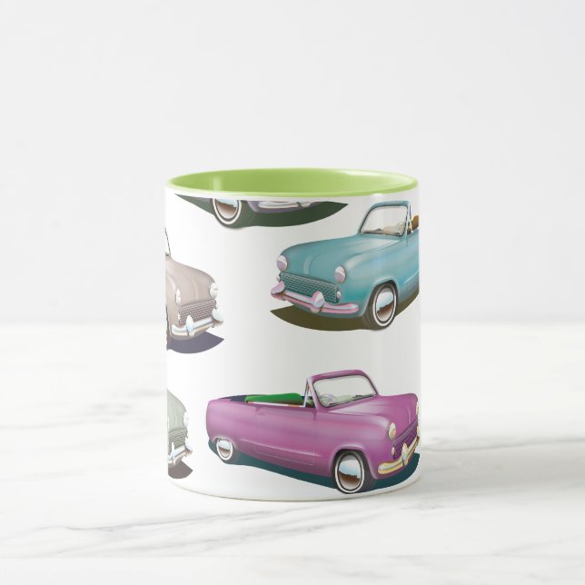 Cute vintage classic cars pattern mug (Center)