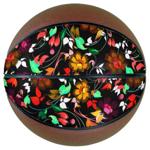 Cute vintage colourful floral texture basketball