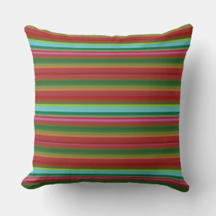 Cute vintage colourful stripes cushion