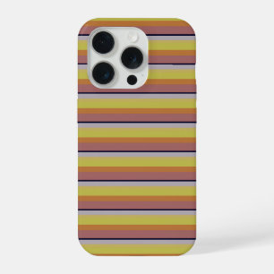 Cute vintage colours stripes iPhone 15 pro case