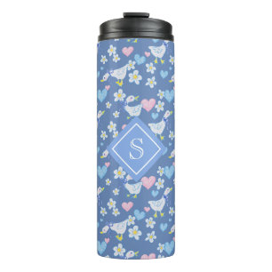 Cute Vintage Country Geese Monogram Thermal Tumbler
