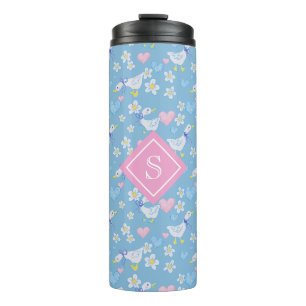 Cute Vintage Country Geese Monogram Thermal Tumbler
