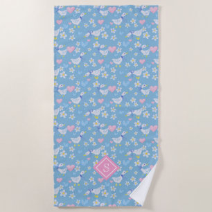 Cute Vintage Country Geese Pattern Beach Towel