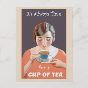 Cute Vintage Cup of Tea Poster Postcard