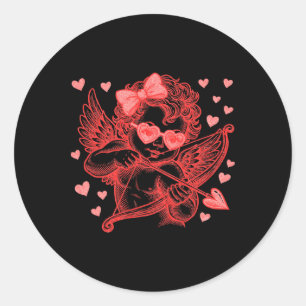 Cute Vintage Cupid Blowing Bubble Retro Cupid Vale Classic Round Sticker