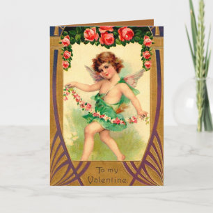cute vintage cupid Valentine Holiday Card