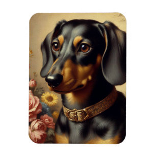 Cute Vintage Dachshund Painting Magnet