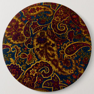 Cute vintage dark brown paisley design 6 cm round badge