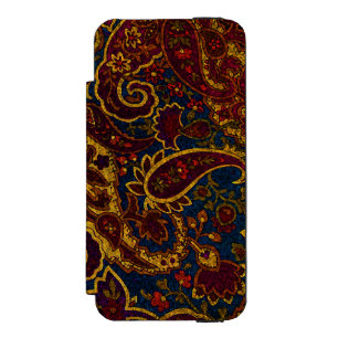 Cute vintage dark brown paisley design incipio watson™ iPhone 5 wallet case