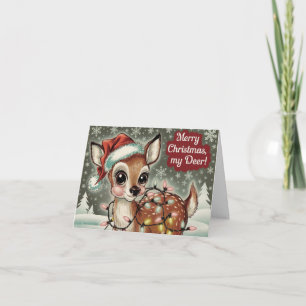 Cute Vintage Deer Christmas  Card