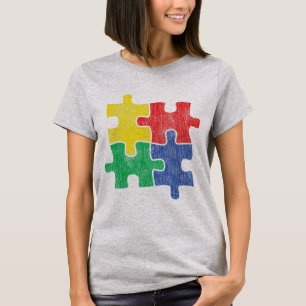 Cute Vintage Distressed design for Autism Awarenes T-Shirt