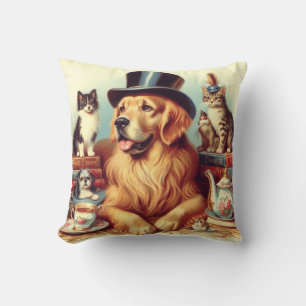 Cute Vintage Dog Painting Cushion