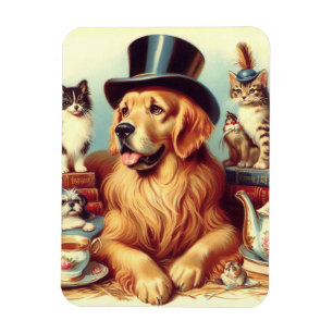 Cute Vintage Dog Painting Magnet