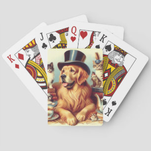 Cute Vintage Dog Painting Playing Cards