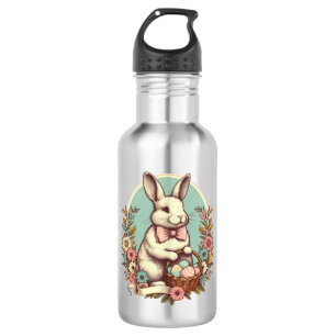 Cute, vintage Easter bunny/egg/basket  532 Ml Water Bottle