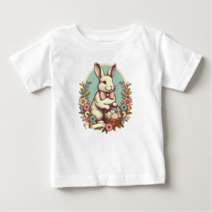 Cute, vintage Easter bunny/egg/basket Baby T-Shirt