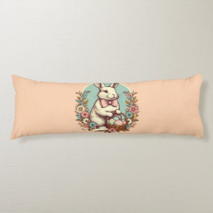Cute, vintage Easter bunny/egg/basket  Body Cushion