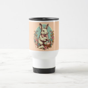 Cute, vintage Easter bunny/egg/basket  Travel Mug