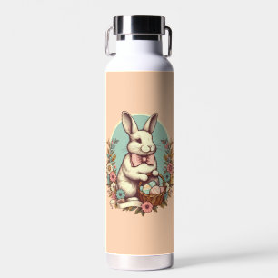Cute, vintage Easter bunny/egg/basket  Water Bottle
