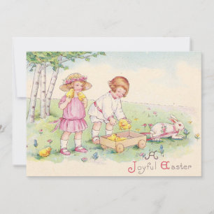 Cute Vintage Easter Bunny Holiday Card